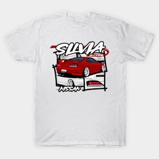 Red Nissasn Silvia S15, JDM Car T-Shirt